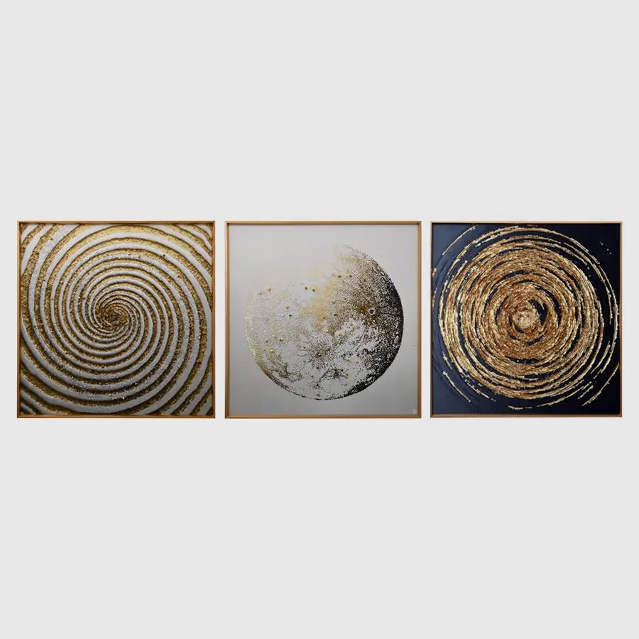 Dynamic Radiance Swirl Crystal Painting - Set of 3pc