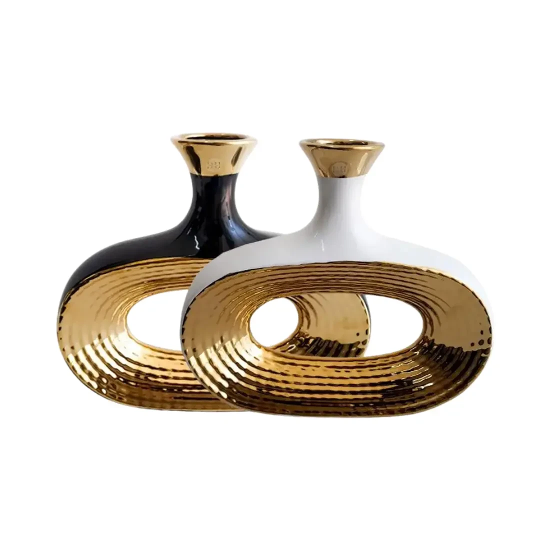 Modern Black & White Glossy Vases