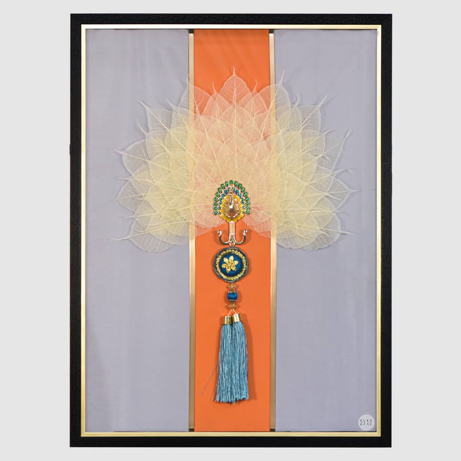 Aesthetic Peacock Shadow Box Glass Painting