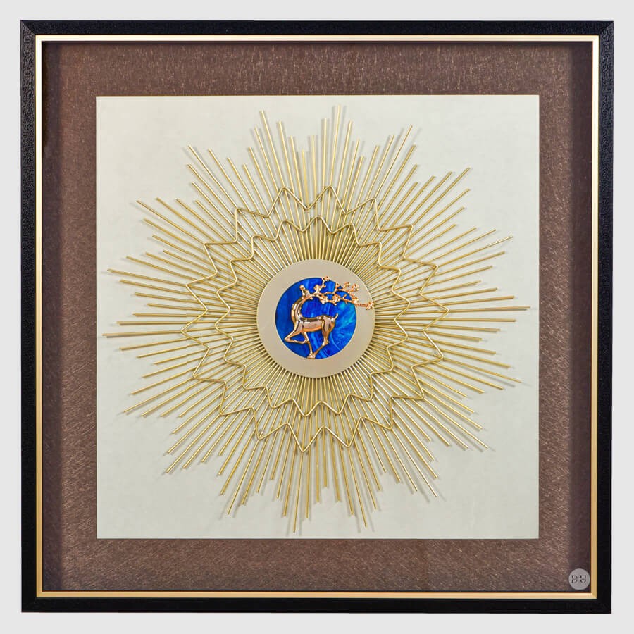 Charming Deer Shadow Box Glass Painting