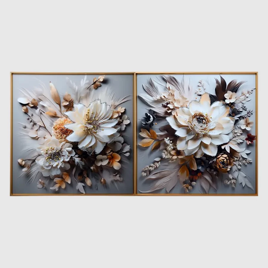 Aesthetic Flowers Crystal Painting - Set of 2pc