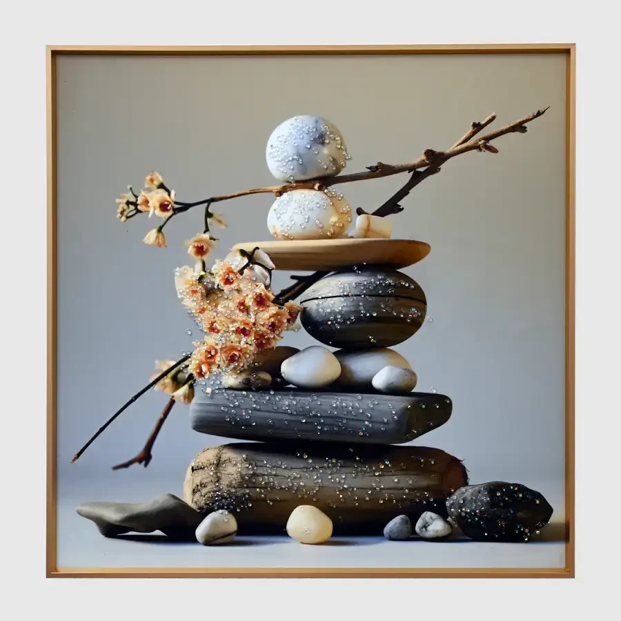 Balancing Pebbles Crystal Wall Painting